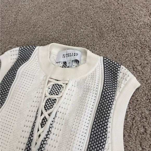 Derek Lam Crosby white and black Sleeveless Top eyelet - Picture 2 of 3